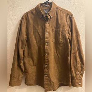 Eddie Bauer Men’s Brown Soft Cotton LS Shirt SMALL